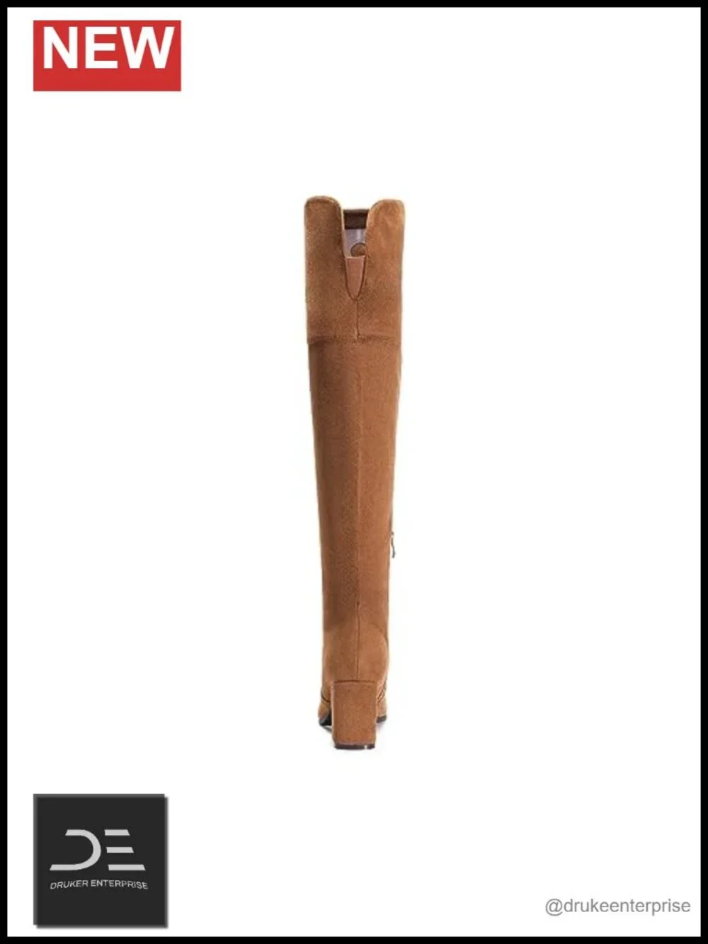 KPZ Women's Thigh High Stretch Suede Heeled Boots Round Toe